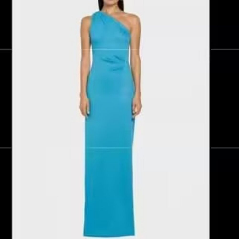 St. John One Shoulder Embellished Evening Gown with Shawl NWT
